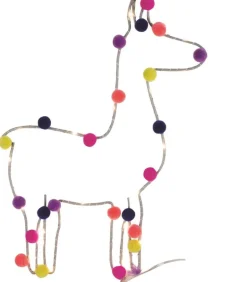 Lama avec pompons lumineux 33 cm