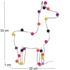 Lama avec pompons lumineux 33 cm