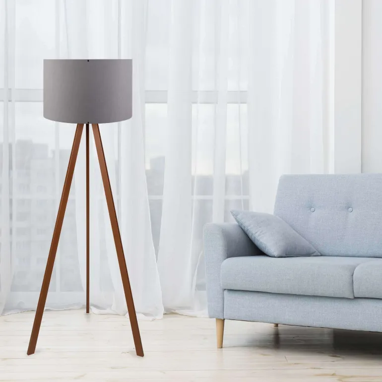Lampadaire en MDF et PVC Floor (Gris et marron)