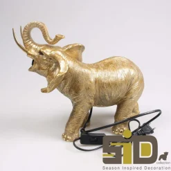 Lampe animal doré en résine (Elephant)