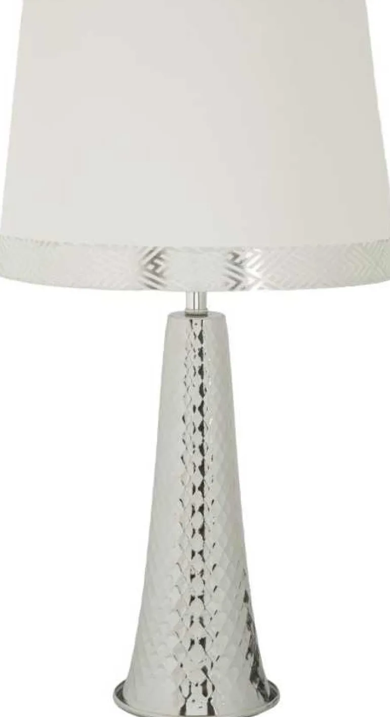 Lampe de table en métal Tower 30 x 54 cm (Argent)