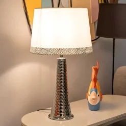 Lampe de table en métal Tower 30 x 54 cm (Argent)