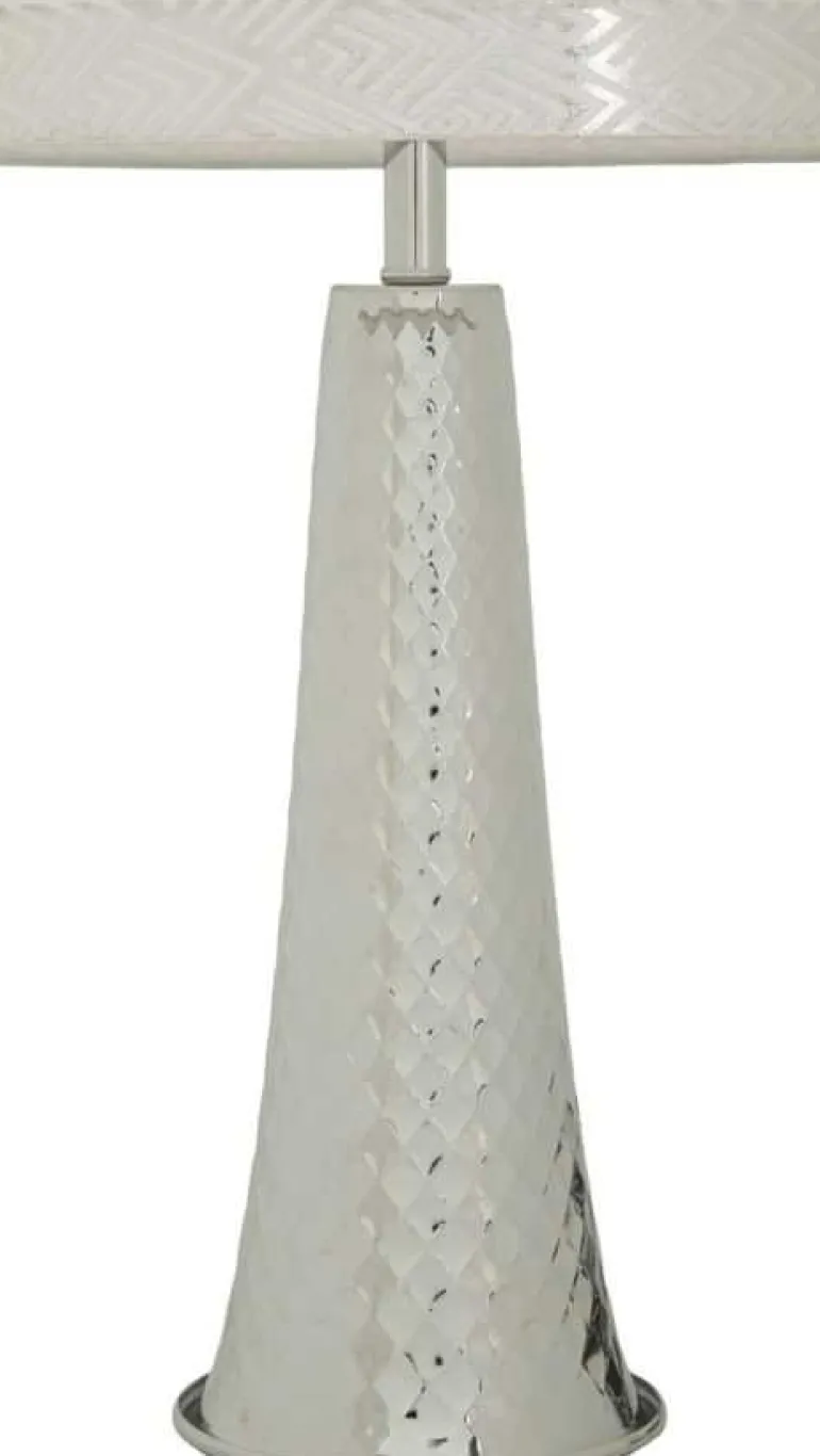Lampe de table en métal Tower 30 x 54 cm (Argent)