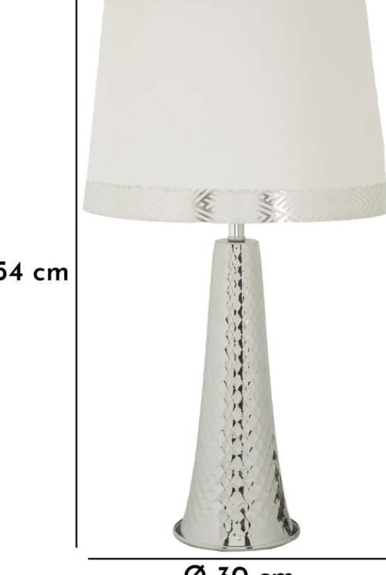 Lampe de table en métal Tower 30 x 54 cm (Argent)
