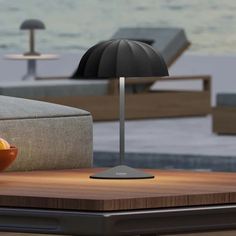 Lampe de table LED 24 cm Ombrellino (Noir)