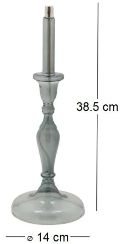 Lampe à huile en verre smoké Candle (14 x 38.5 cm)