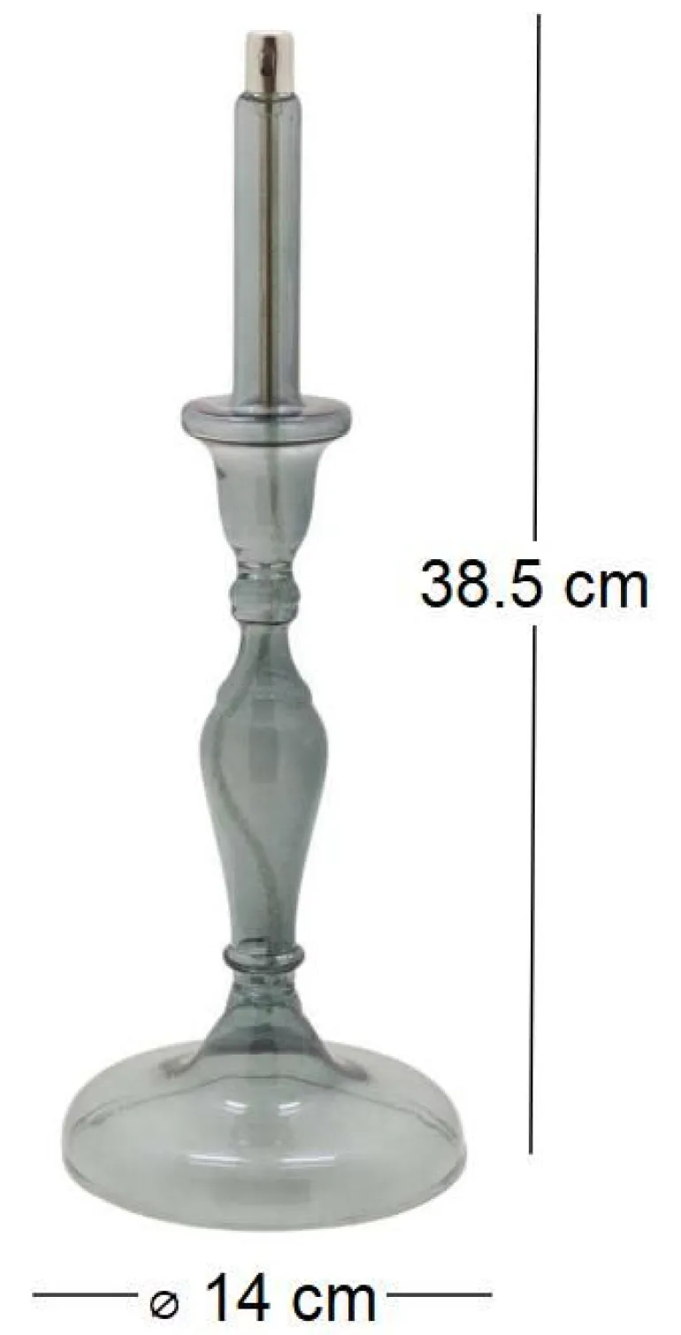Lampe à huile en verre smoké Candle (14 x 38.5 cm)