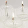 Lampe à huile en verre strié Sphere (13 x 14 cm)