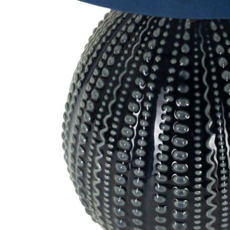Lampe à poser en céramique et métal Flavi 15 x 30.5 cm (Bleu)