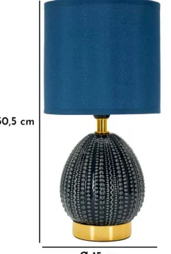 Lampe à poser en céramique et métal Flavi 15 x 30.5 cm (Bleu)