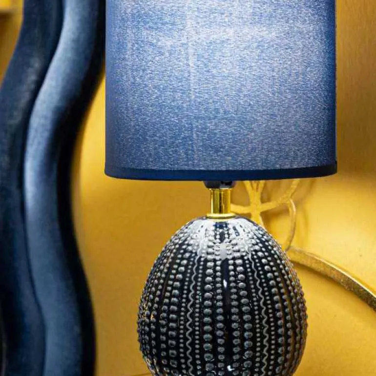 Lampe à poser en céramique et métal Flavi 15 x 30.5 cm (Bleu)