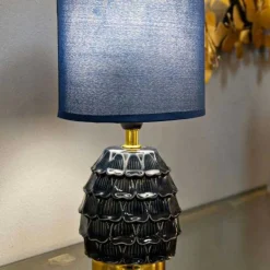 Lampe à poser en céramique et métal Pigny 15 x 30.5 cm (Bleu)