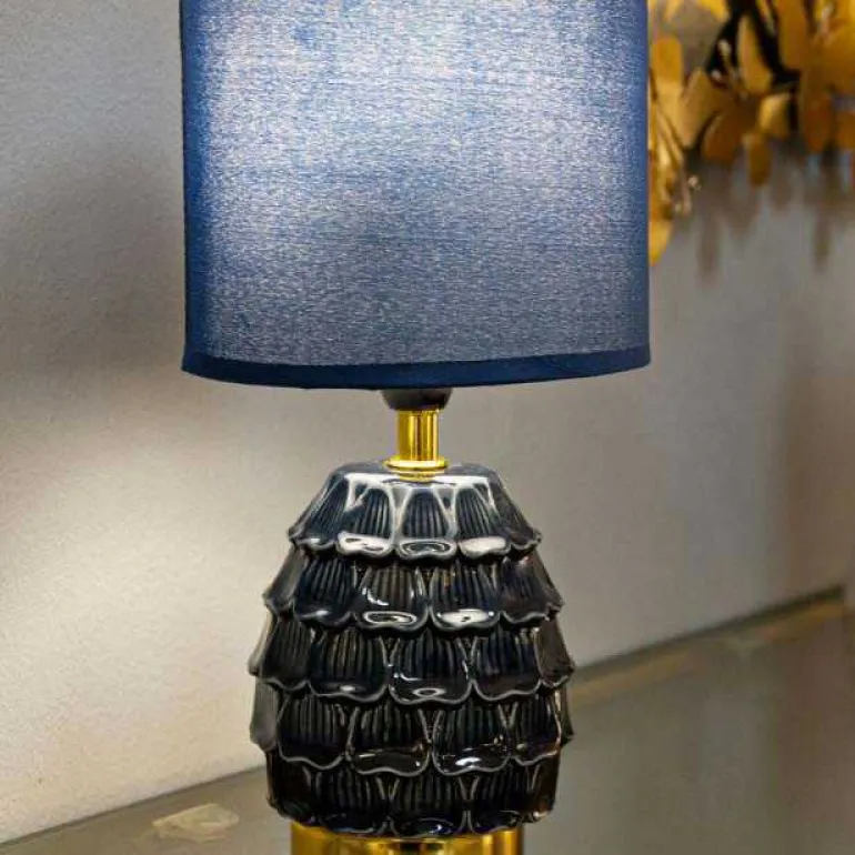 Lampe à poser en céramique et métal Pigny 15 x 30.5 cm (Bleu)