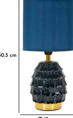 Lampe à poser en céramique et métal Pigny 15 x 30.5 cm (Bleu)