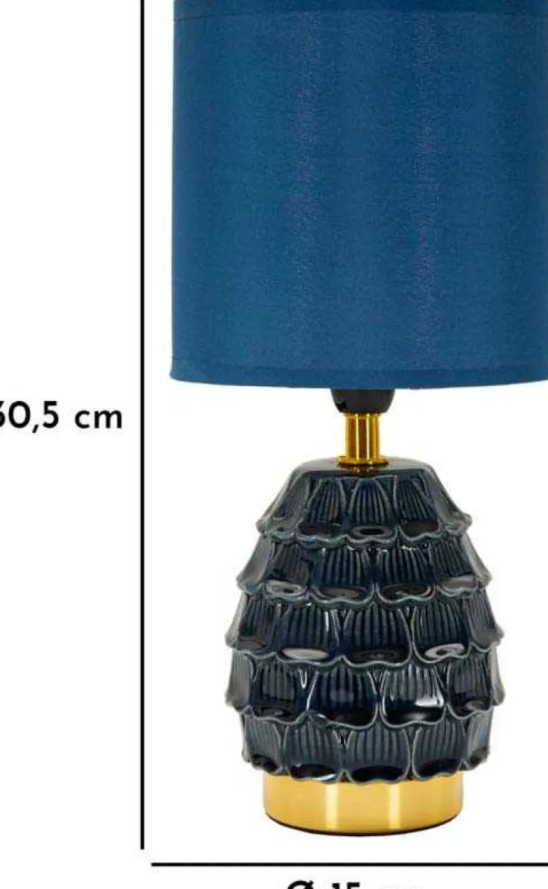 Lampe à poser en céramique et métal Pigny 15 x 30.5 cm (Bleu)