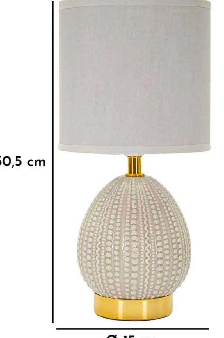 Lampe à poser en céramique et métal Flavi 15 x 30.5 cm (Gris)