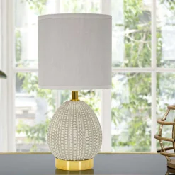 Lampe à poser en céramique et métal Flavi 15 x 30.5 cm (Gris)