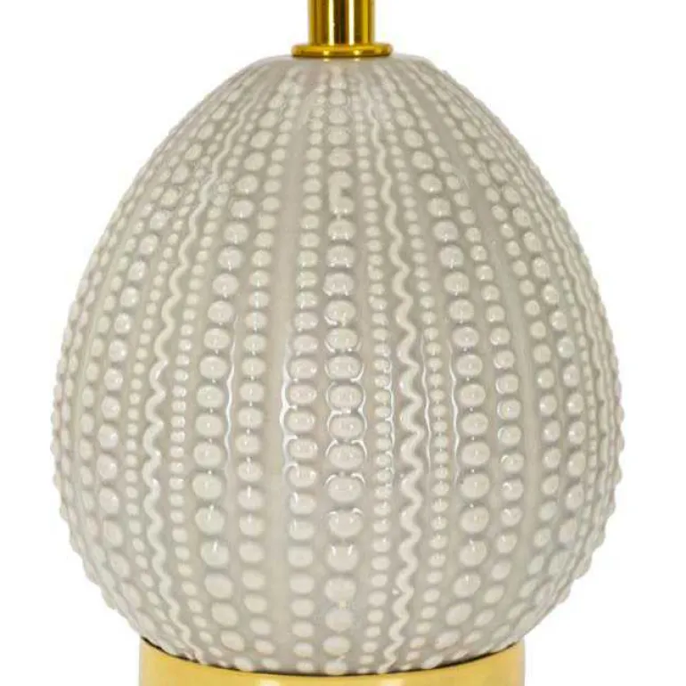 Lampe à poser en céramique et métal Flavi 15 x 30.5 cm (Gris)