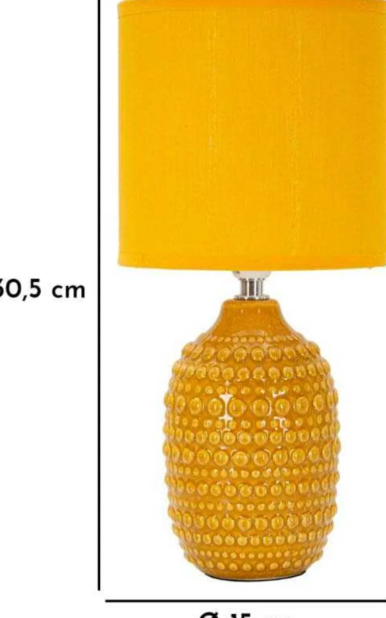 Lampe à poser en céramique Points 15 x 30.5 cm (Moutarde)