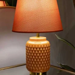 Lampe à poser en céramique Square 28 x 44 cm (Orange)