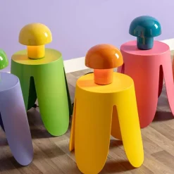 Lampe à poser en métal coloré Fat Mushroom Mini (Vert)