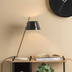 Lampe à poser en métal et marbre Savvy (Noir)