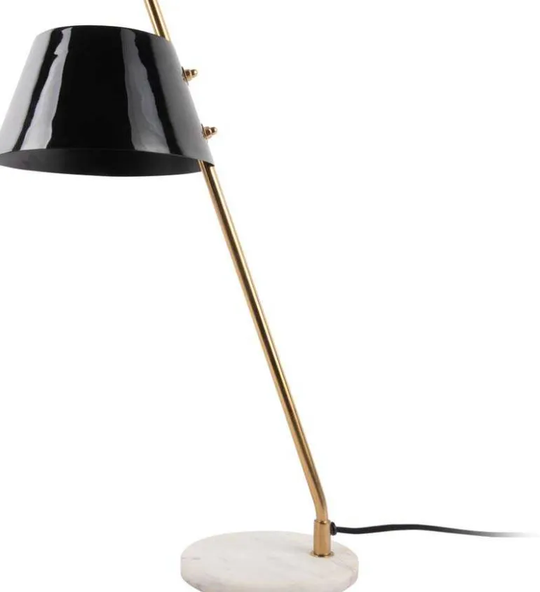 Lampe à poser en métal et marbre Savvy (Noir)