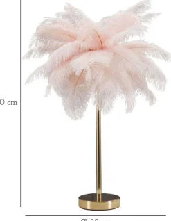 Lampe à poser en métal et plastique Palm 40 x 55 cm (Rose)