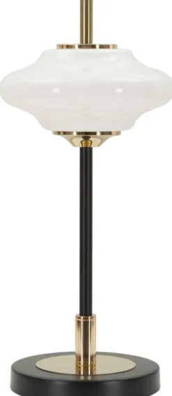 Lampe à poser en métal et verre 22 x 46 cm Vintage