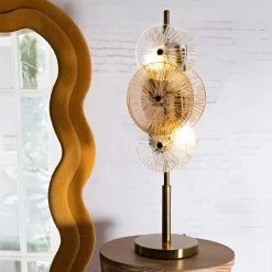 Lampe à poser en métal et verre 20 x 18 x 66 cm Osaka