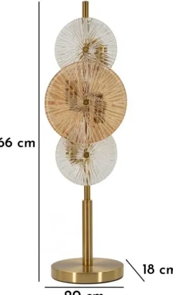Lampe à poser en métal et verre 20 x 18 x 66 cm Osaka