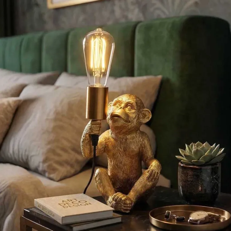 Lampe à poser en métal Monkey 17 x 14.5 x 25 cm