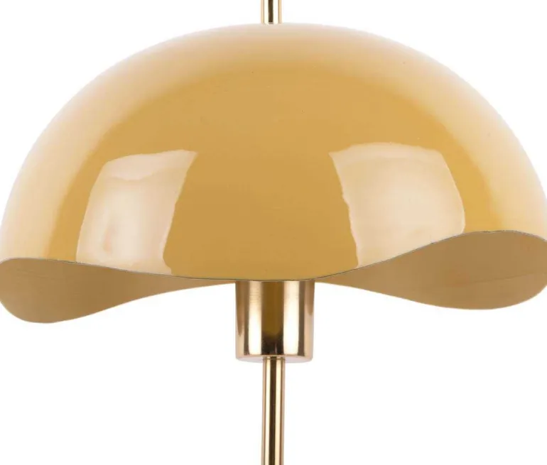 Lampe à poser en métal Waved dome (Jaune miel)