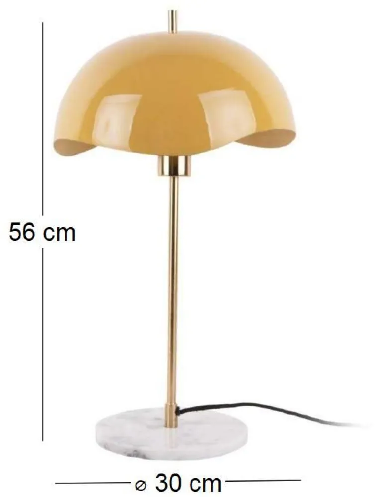 Lampe à poser en métal Waved dome (Jaune miel)