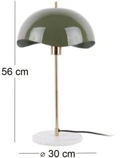 Lampe à poser en métal Waved dome (Vert jungle)