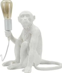 Lampe à poser en polyrésine Monkey 33 x 33 x 32 cm (Blanc)