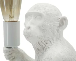 Lampe à poser en polyrésine Monkey 33 x 33 x 32 cm (Blanc)