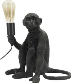 Lampe à poser en polyrésine Monkey 33 x 33 x 32 cm (Noir)