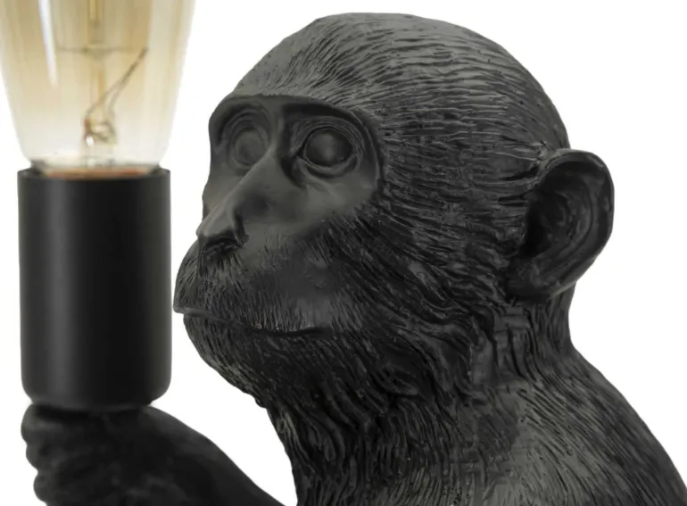 Lampe à poser en polyrésine Monkey 33 x 33 x 32 cm (Noir)