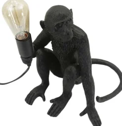 Lampe à poser en polyrésine Monkey 33 x 33 x 32 cm (Noir)