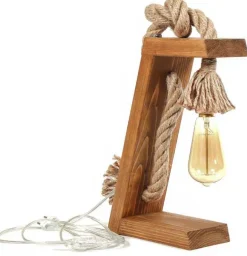 Lampe à poser en sapin et jute Kitt
