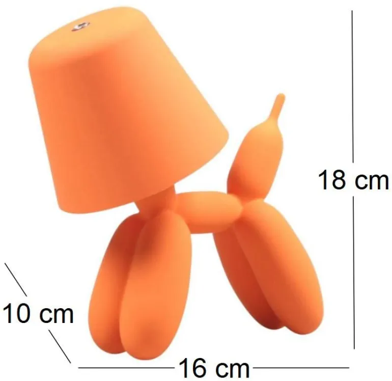 Lampe à poser led Balloon dog 16 x 10 x 18 cm (Orange)