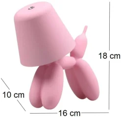Lampe à poser led Balloon dog 16 x 10 x 18 cm (Rose)