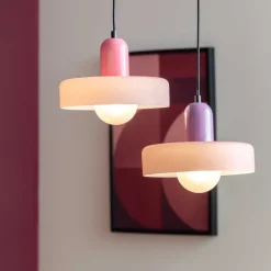Lampe suspendue en verre Opaco Grato (Rose)