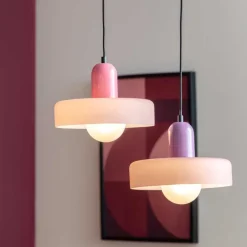 Lampe suspendue en verre Opaco Grato (Violet)