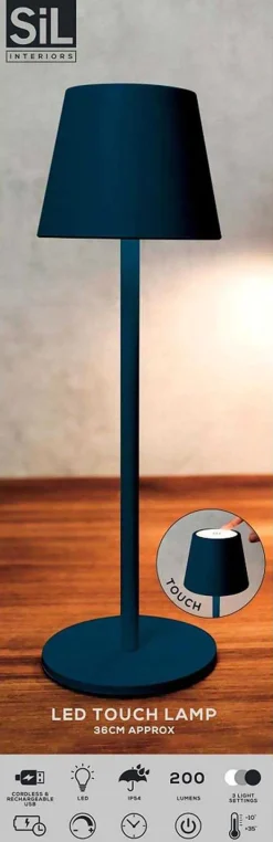 Lampe tactile intérieure extérieure led 36 cm (Bleu)