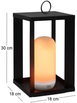 Lanterne de jardin en métal sur batterie Siroco (30 cm)