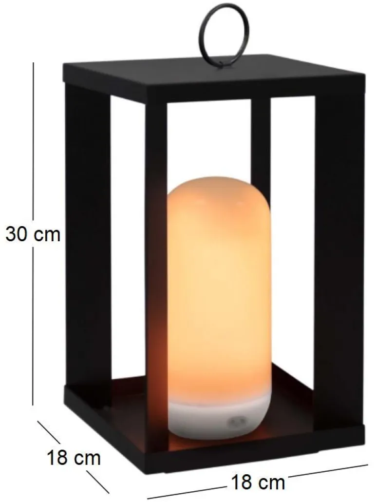 Lanterne de jardin en métal sur batterie Siroco (30 cm)