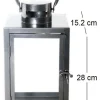 Lanterne en fer anthracite et verre (15 x 15 x 28 cm)