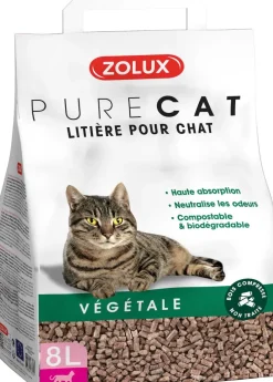 Litière végétale nature Purecat 8 litres